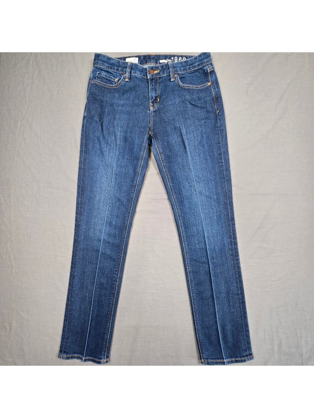 Gap 29R Womens Real Straight Jeans Dark Wash Cotton Blend Denim Mid Rise